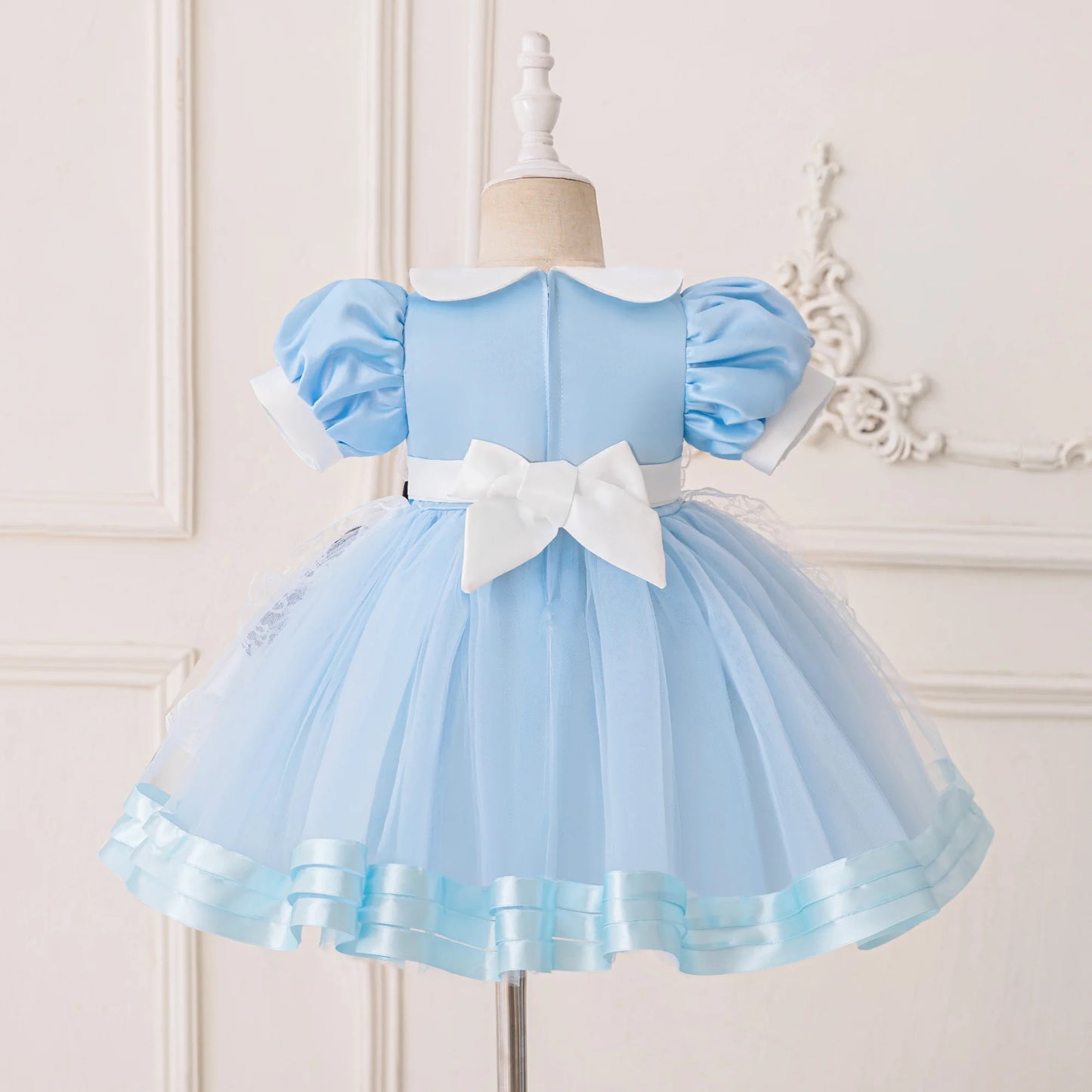 Baby Alice Maid Lolita Girl Party Costume Wonderland Alice Halloween Kids Clothing Carnival Bow 1st Birthday Princess Prom Dress