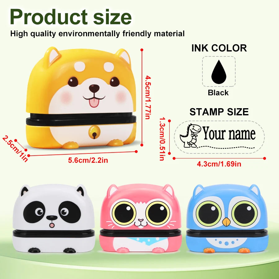 Personalized Baby Name Stamp Set - Custom Waterproof Ink Seal for School, Travel & Kindergarten, Durable Non-Fading Toy Gift