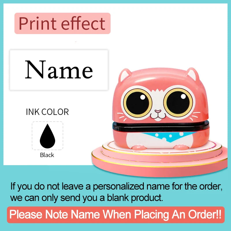 Personalized Baby Name Stamp Set - Custom Waterproof Ink Seal for School, Travel & Kindergarten, Durable Non-Fading Toy Gift