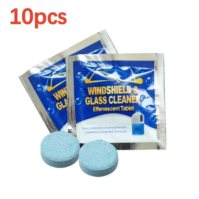 All-Season Windshield Washer Effervescent Tablet (Solid Concentrate) Shellac-Free Formula