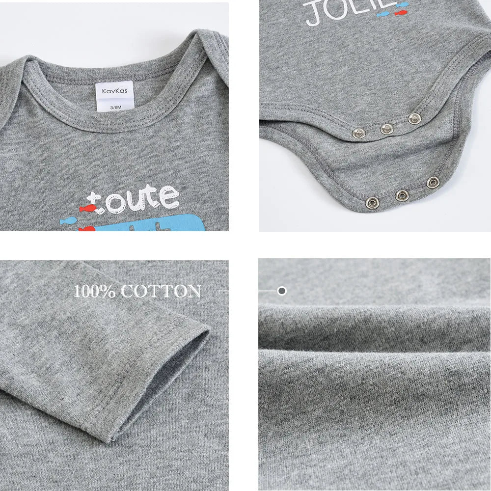 3 Pcs/Lot Newborn Baby Clothes Boys Cute Romper 100% Cotton Long Sleeve Bodysuit Baby Clothing Sets Gift Infant Jumpsuit 0-24M