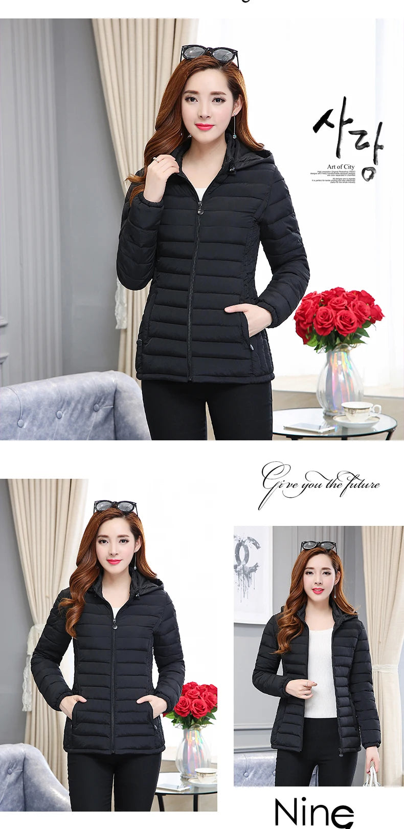 2025 New Women's Parkas lady Winter Thickened Slim Warm Jackets Female Hooded Parkas Women Cotton Padded Jacket Ultralight Coat