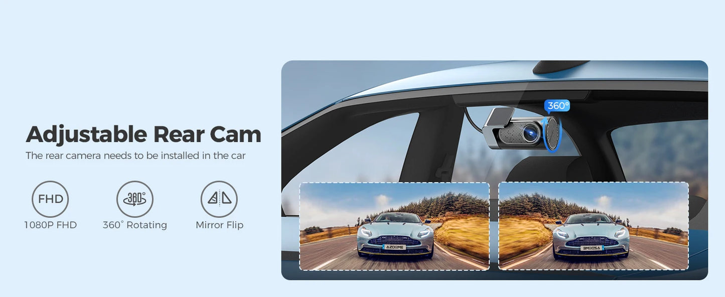 AZDOME 4K Dash Cam M550 Pro Built-in 5.8Ghz WiFi GPS Car DVR Upgrade AZDOME M550 Night Vision Parking Monitor Support Rear Cam