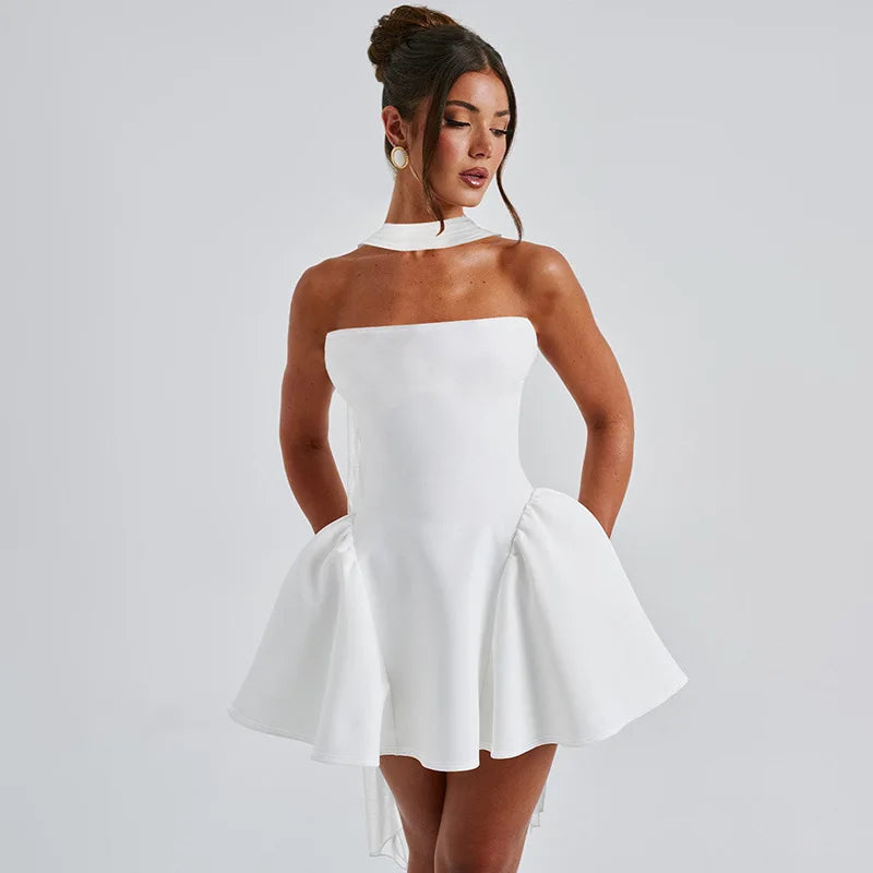 Avrilyaan Off Shoulder Backless Sexy A-line Dress Women 2025 Elegant Party Dress Strapless Bodycon Mini Summer Dress Vestidos