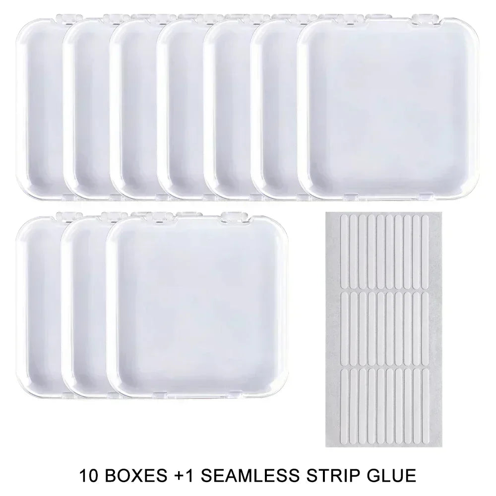 20/10 Pieces Empty Nail Boxes For Packaging Square Shape Box Wholesale Nail Tips Press On Nail Packaging Case Small Business
