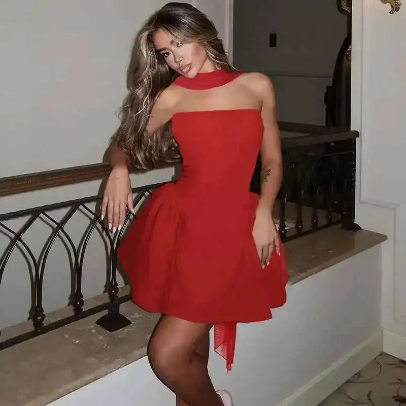 Avrilyaan Off Shoulder Backless Sexy A-line Dress Women 2025 Elegant Party Dress Strapless Bodycon Mini Summer Dress Vestidos