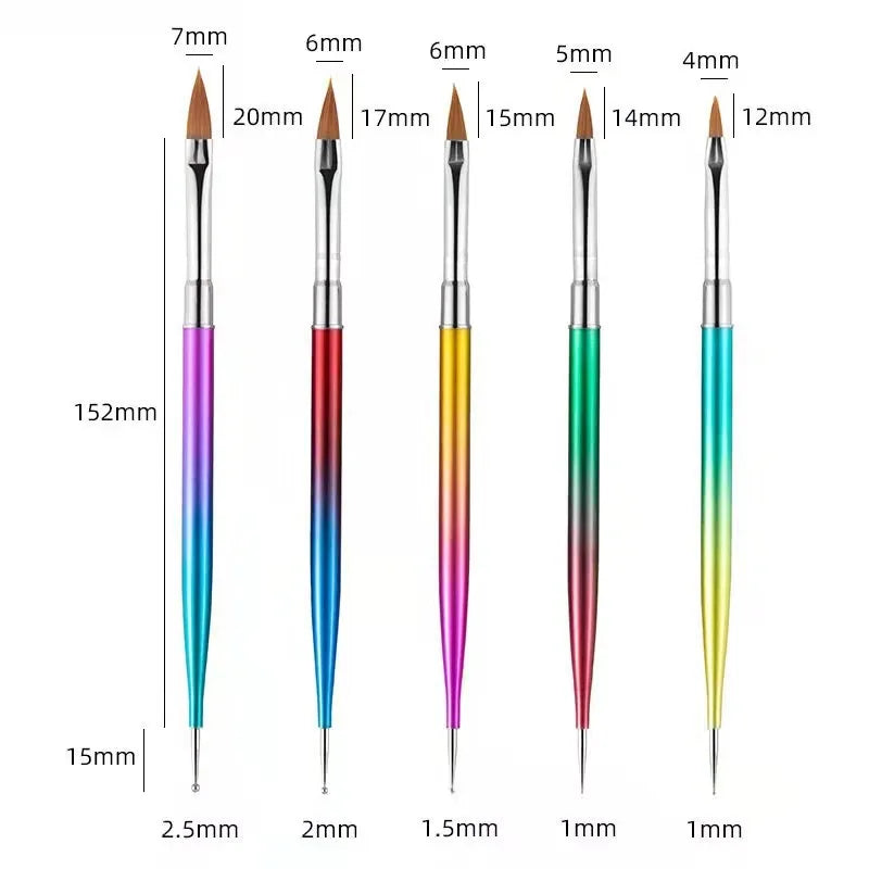 5Pc/Set Nails Art Dotting Pen Acrylic Drawing Liner Brush Rhinestone Gems Picker UV Gel Painting Manicure Accessoires Tools
