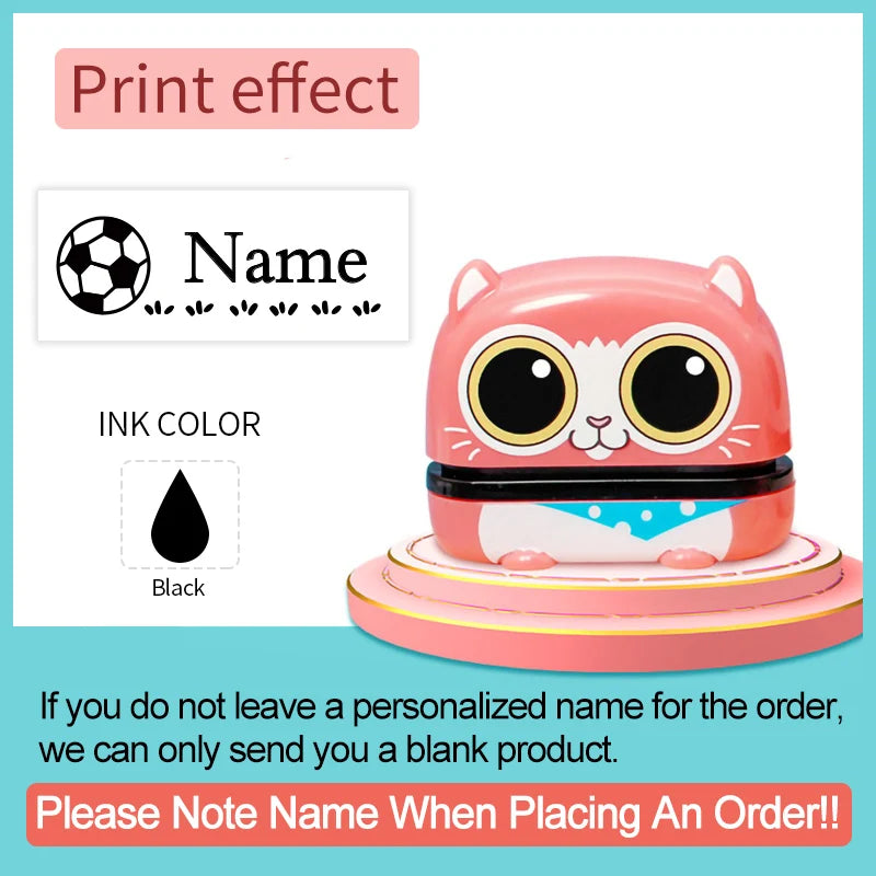 Personalized Baby Name Stamp Set - Custom Waterproof Ink Seal for School, Travel & Kindergarten, Durable Non-Fading Toy Gift