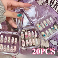 20/10 Pieces Empty Nail Boxes For Packaging Square Shape Box Wholesale Nail Tips Press On Nail Packaging Case Small Business