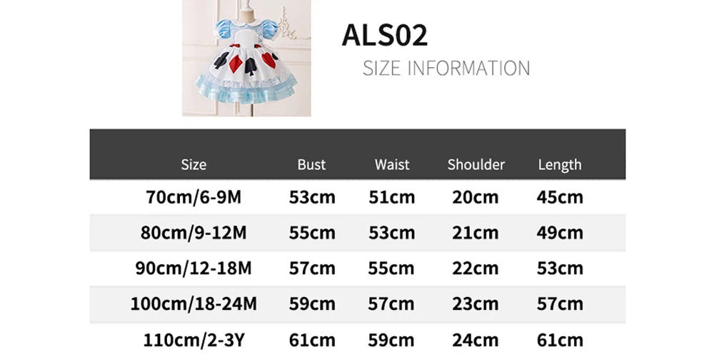 Baby Alice Maid Lolita Girl Party Costume Wonderland Alice Halloween Kids Clothing Carnival Bow 1st Birthday Princess Prom Dress