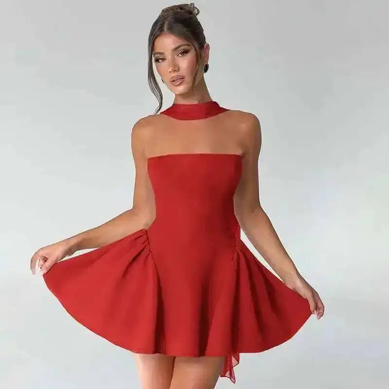 Avrilyaan Off Shoulder Backless Sexy A-line Dress Women 2025 Elegant Party Dress Strapless Bodycon Mini Summer Dress Vestidos