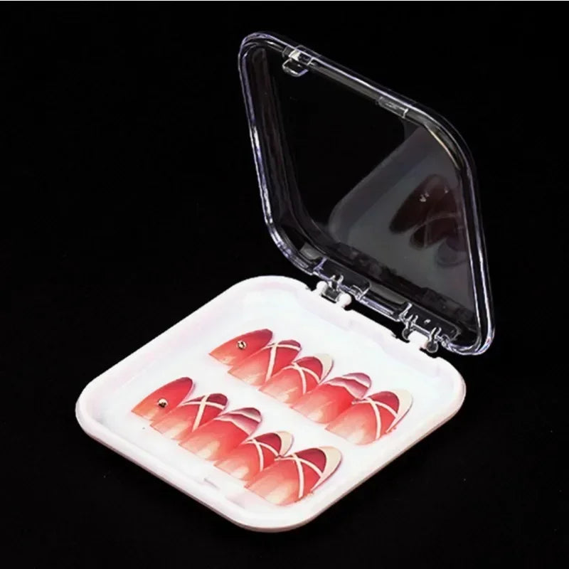 20/10 Pieces Empty Nail Boxes For Packaging Square Shape Box Wholesale Nail Tips Press On Nail Packaging Case Small Business