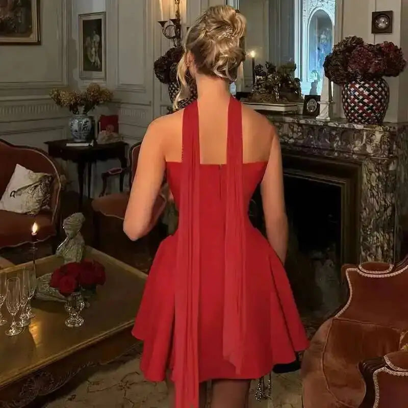 Avrilyaan Off Shoulder Backless Sexy A-line Dress Women 2025 Elegant Party Dress Strapless Bodycon Mini Summer Dress Vestidos