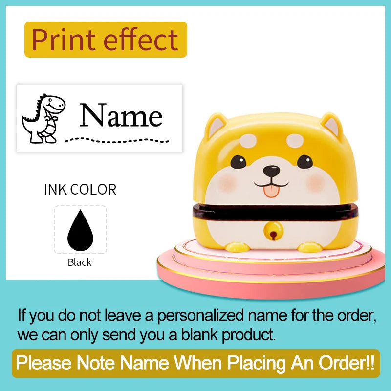 Personalized Baby Name Stamp Set - Custom Waterproof Ink Seal for School, Travel & Kindergarten, Durable Non-Fading Toy Gift