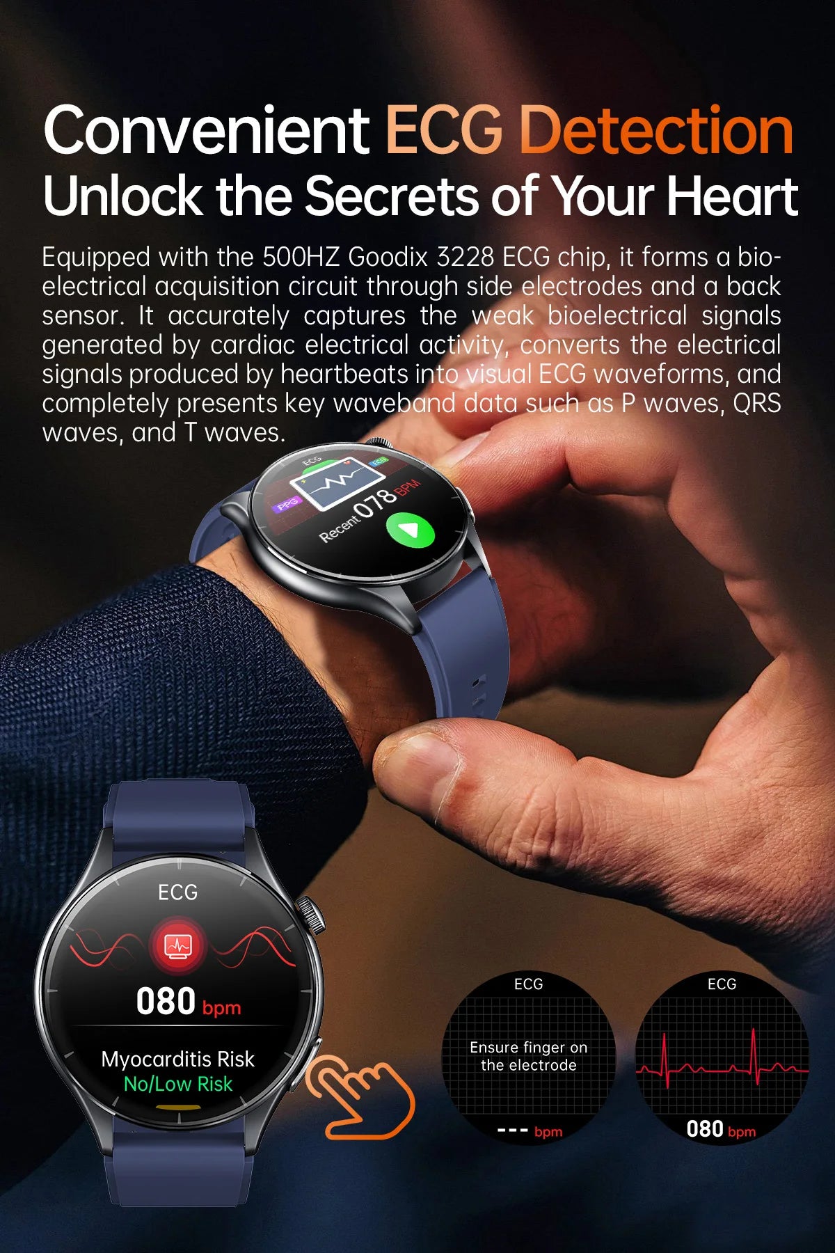 2025 New Health Care ECG+HRV+NFC SmartWatch Body Analysis Uric Acid Blood lipids Heart Rate Blood pressure Monitoring Smartwatch