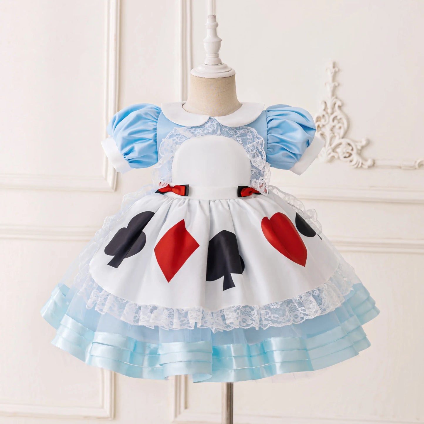 Baby Alice Maid Lolita Girl Party Costume Wonderland Alice Halloween Kids Clothing Carnival Bow 1st Birthday Princess Prom Dress