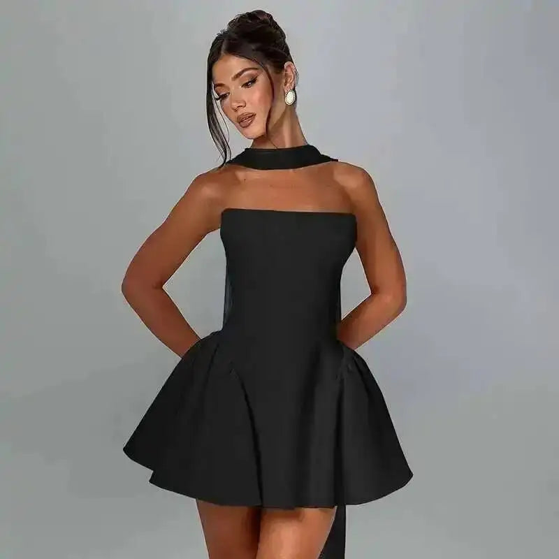 Avrilyaan Off Shoulder Backless Sexy A-line Dress Women 2025 Elegant Party Dress Strapless Bodycon Mini Summer Dress Vestidos