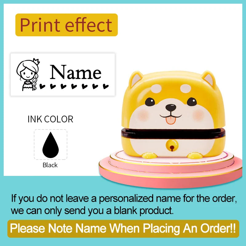Personalized Baby Name Stamp Set - Custom Waterproof Ink Seal for School, Travel & Kindergarten, Durable Non-Fading Toy Gift