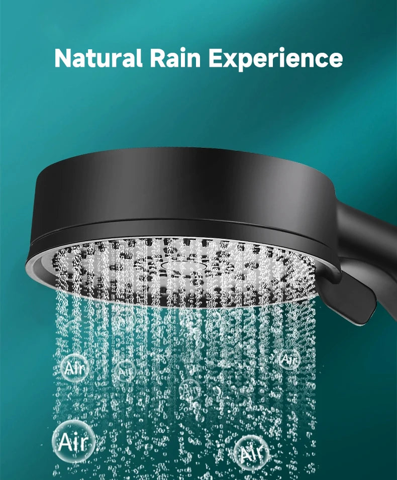 5 Modes Pressure Boost Shower Head for Ultimate Relaxation