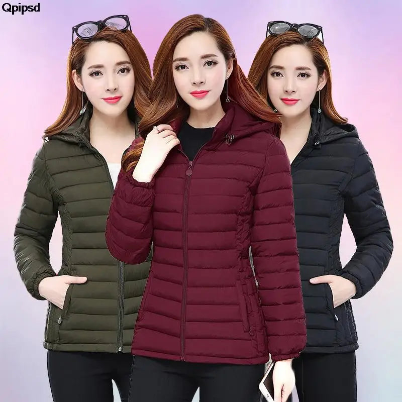 2025 New Women's Parkas lady Winter Thickened Slim Warm Jackets Female Hooded Parkas Women Cotton Padded Jacket Ultralight Coat