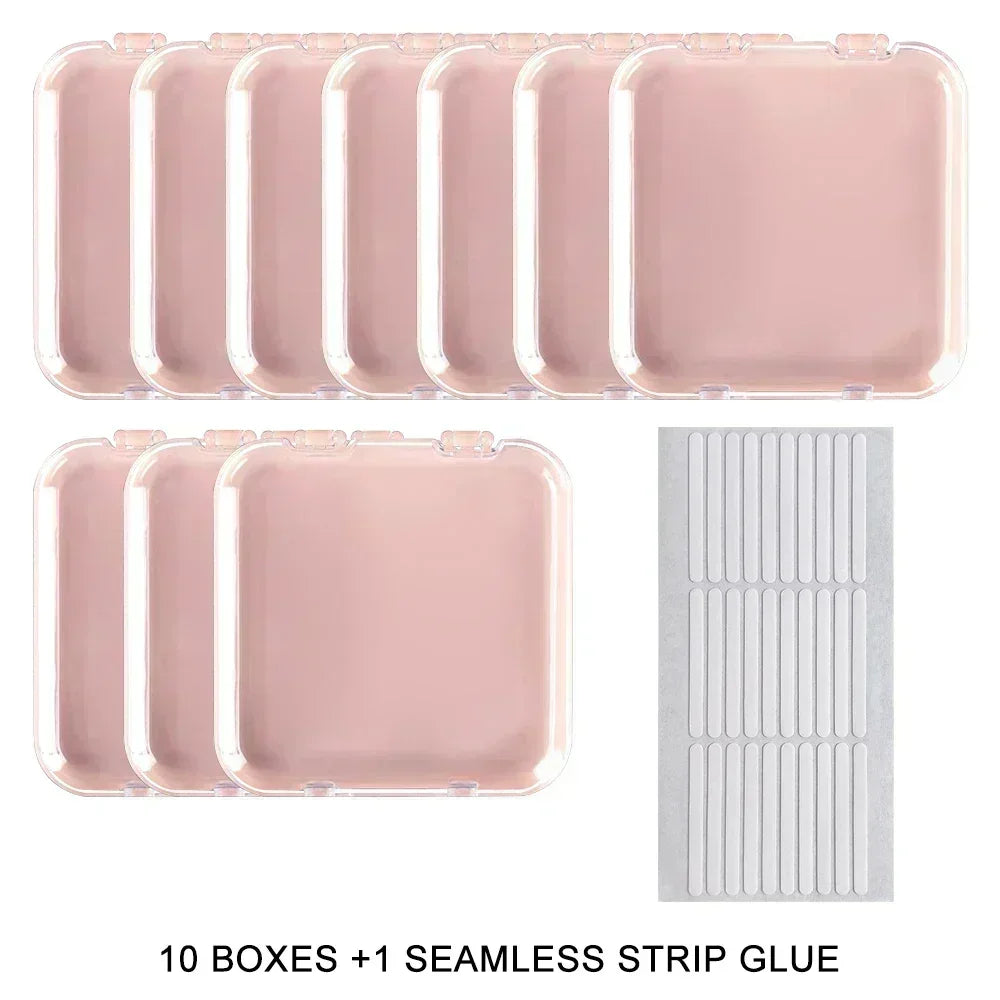 20/10 Pieces Empty Nail Boxes For Packaging Square Shape Box Wholesale Nail Tips Press On Nail Packaging Case Small Business