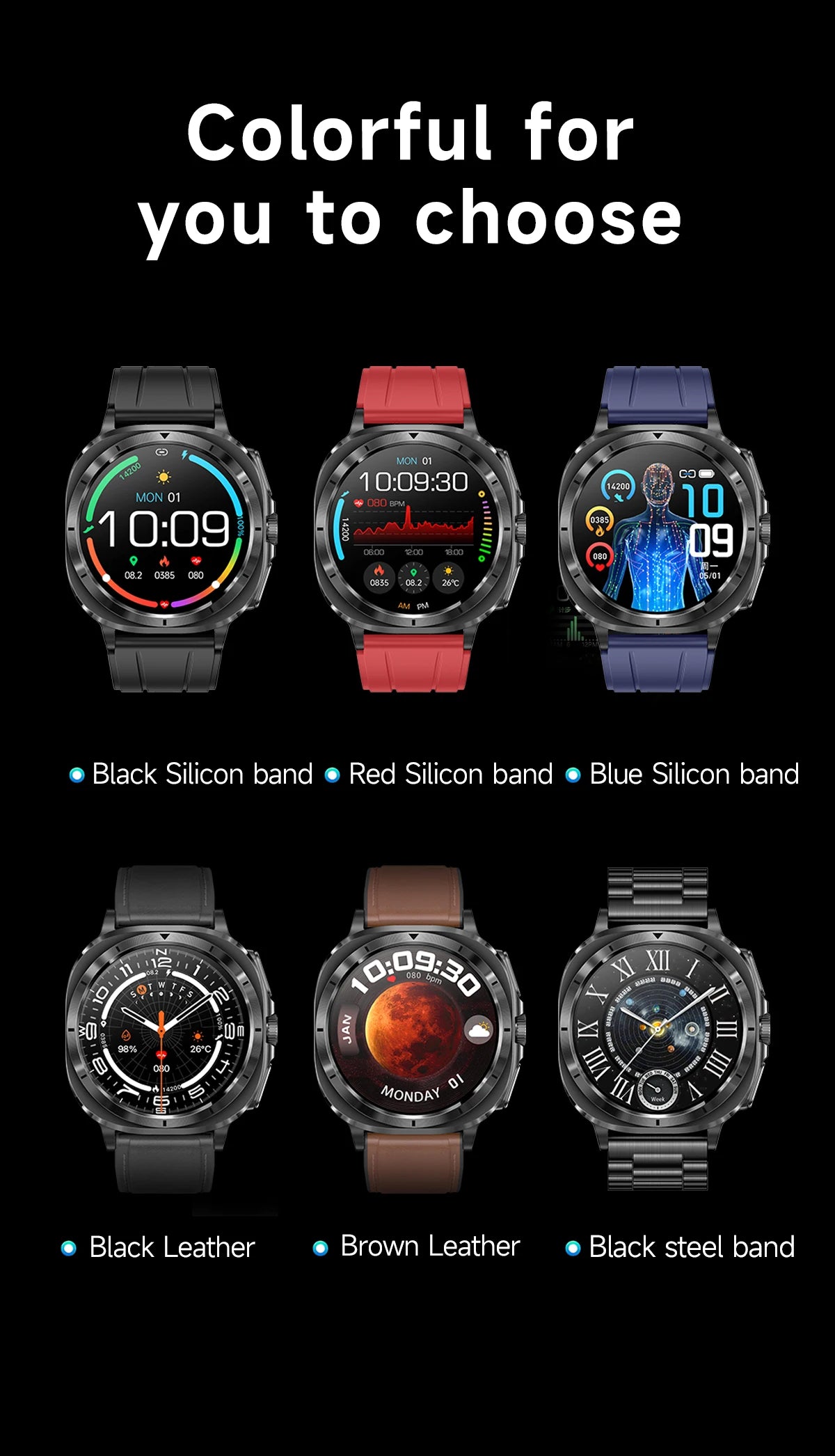 2025 New For XIAOMI Health Watch Uric Acid Blood Pressure Blood oxygen Body Analysis Body Fat SmartWatch ECG+PPG Clock Women Men