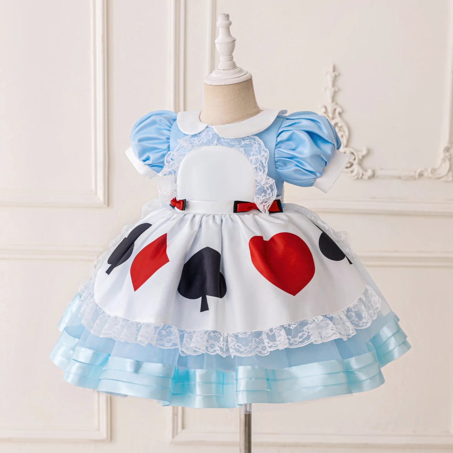 Baby Alice Maid Lolita Girl Party Costume Wonderland Alice Halloween Kids Clothing Carnival Bow 1st Birthday Princess Prom Dress