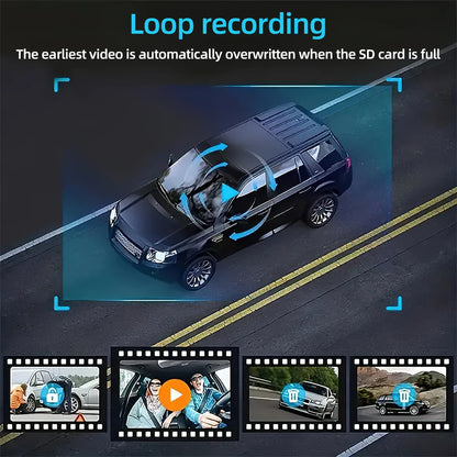 1080P Car Dash Cam With 32G Loop Recording Car DVR IPS Screen 3 Channel Cameras IR Night Vision Wide Angle Dashboard Recorder