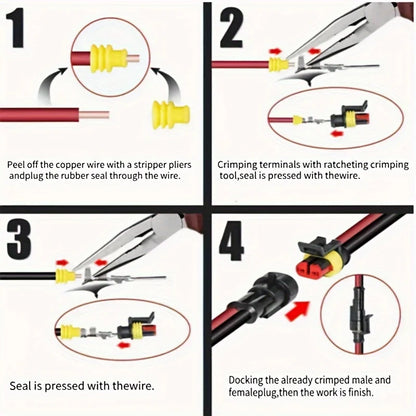 10PCS 2 Pin Way Electrical Wire Connector, 18AWG Male Female Plug Socket, Quick Disconnect Wire Connectors for Car, Truck