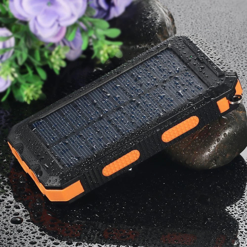 20000mAh Portable Solar Power Bank Camping External Battery Charger for Mobile Phones 2 USB/ LED Flashlights Charger