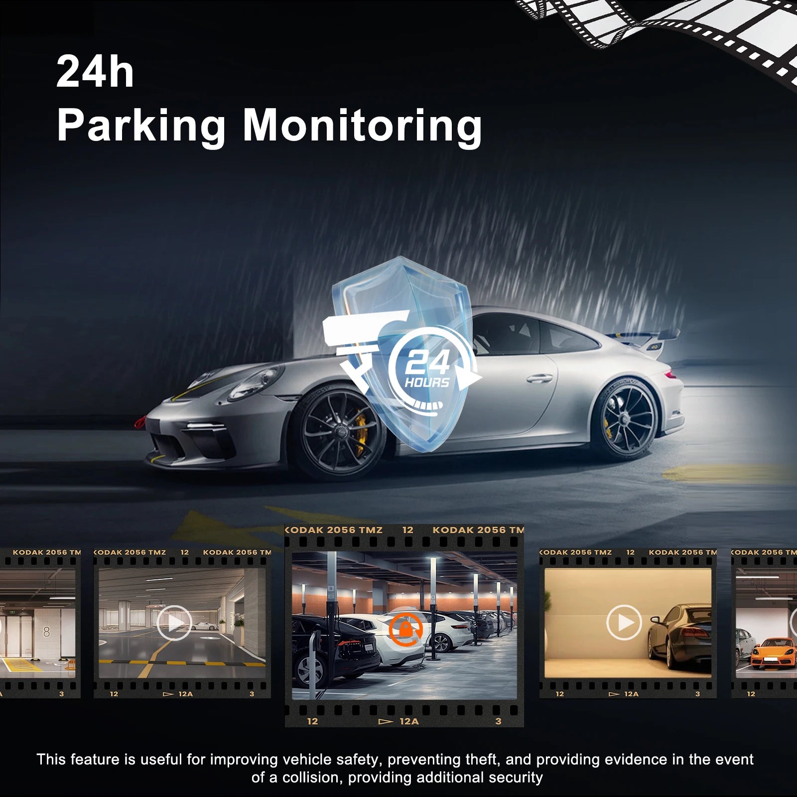 Podofo 9.66" Dash Cam 4K WIFI Stream RearView Mirror Dashcam Camera Drive Recorder Dual Lens Video Recorder Touch Screen