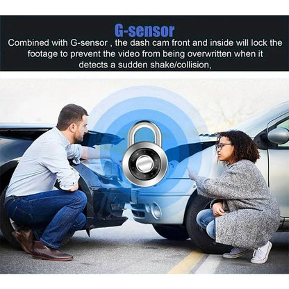 1080P Car Dash Cam With 32G Loop Recording Car DVR IPS Screen 3 Channel Cameras IR Night Vision Wide Angle Dashboard Recorder