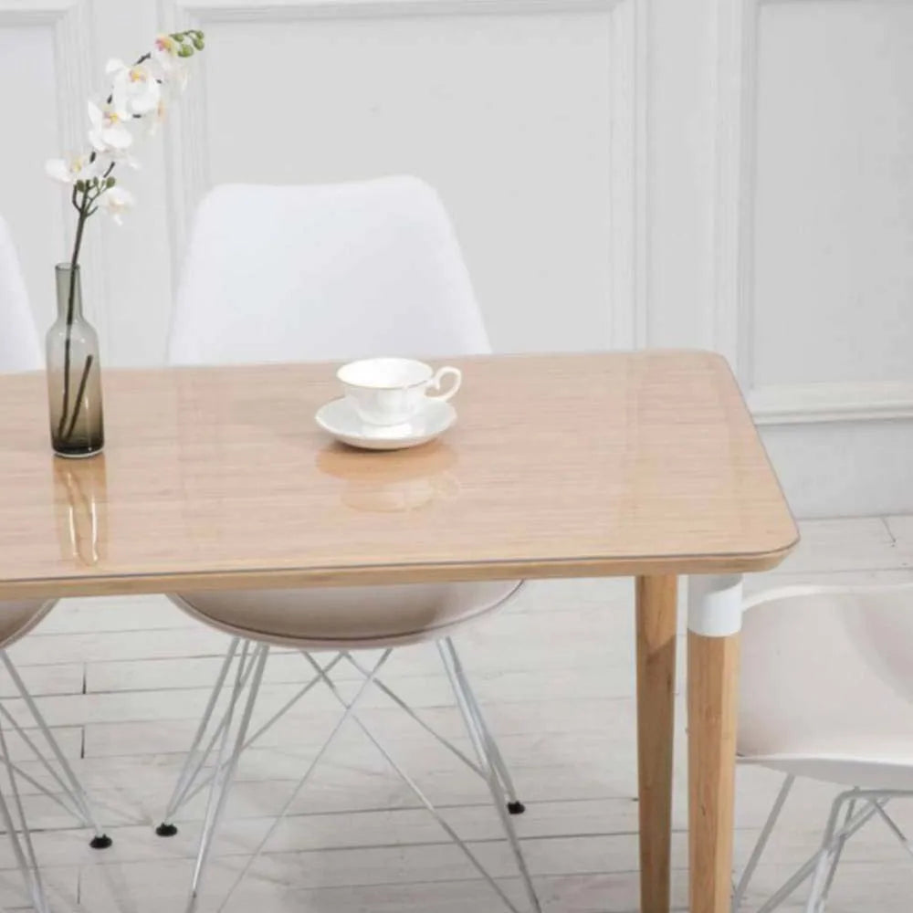 1pcs Soft Glass Table Mat 2mm PVC Transparent Tablecloth Waterproof Rectangular Table Cover Pad Kitchen Oil-Proof Table Mat