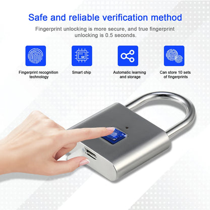 1/2PCS Smart Fingerprint Padlock USB Rechargeable Door Lock Biometric Thumbprint Door Padlocks Zinc Alloy Smart Life APP Unlock