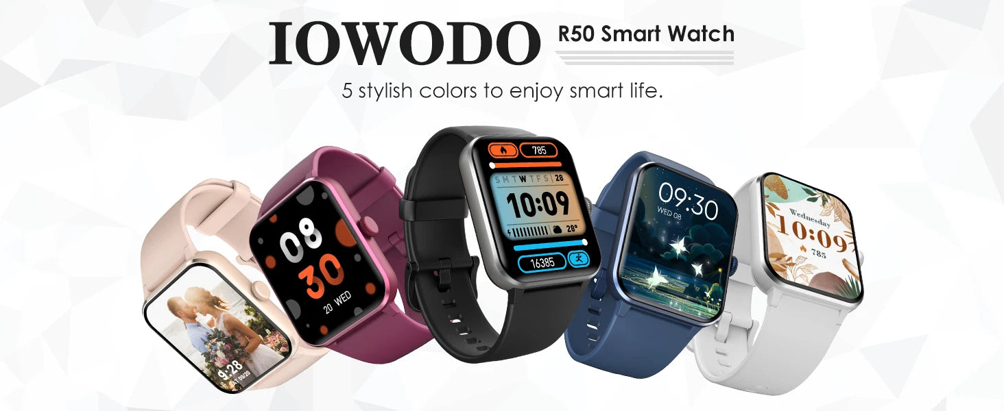 IOWODO Smart Watch for Women 1.85” Full Touch HD Smartwatch Bluetooth Calling Fitness Tracking Watch with Voice Assistant