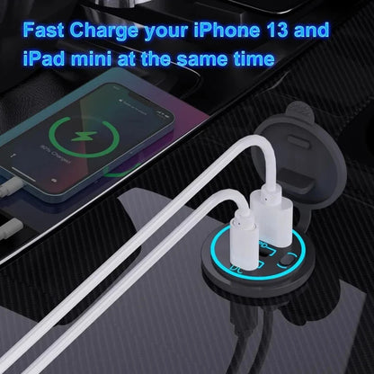 3 Ports Quick Charge 112W Car Charger for 12V 24V Vehicles