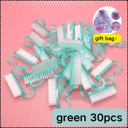 1/5/10/60Pcs Plastic Nail Brushes Mix Color Nail Hand Scrubbing Cleaning Brush Dust Cleaner Nail Art Manicure Soft Remover Tools
