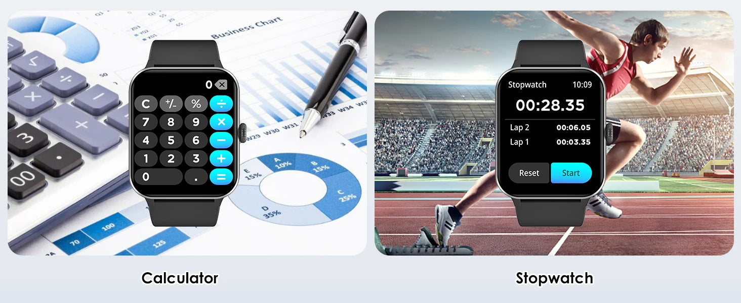 IOWODO Smart Watch for Women 1.85” Full Touch HD Smartwatch Bluetooth Calling Fitness Tracking Watch with Voice Assistant