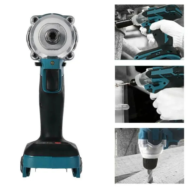 18V Cordless Electric Screwdriver Speed Brushless Impact Wrench Rechargable Drill Driver LED Light For Makita Battery With Socke