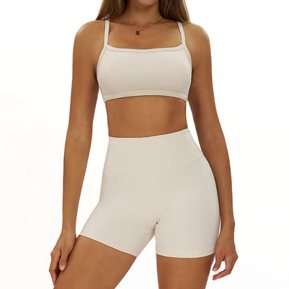 2 Pieces Women's Tracksuit Seamless Yoga Set Workout Outfit Sportswear Gym Clothing High Waist Leggings Fitness Bra Sports Suits