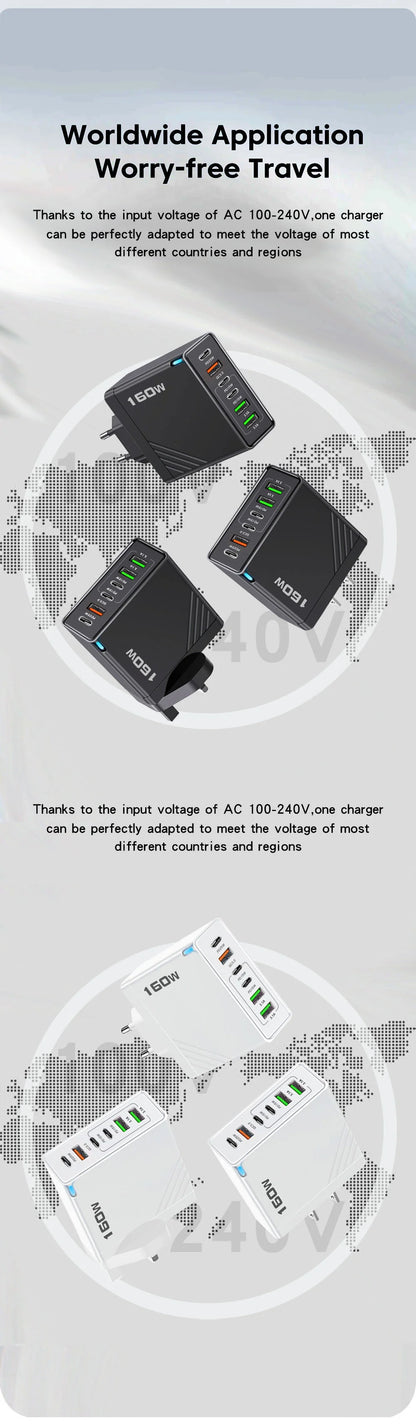 160W Fast Charging USB Type C Charger for All Devices