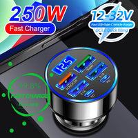 250W QC3.0 Car Charger Fast Charging for Families and Techies