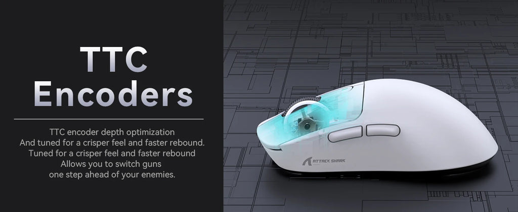 ATTACK SHARK X3 Wireless Gaming Mouse,49g Ergonomic PC Mouse,Triple Modes PAW3395 26K DPI Optical Sensor,Programmable Buttons
