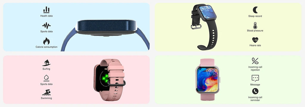 1.71 Inch Smart Watch For Men Women Multi Sports Modes Fitness Tracker 24H Heart Rate Monitoring IP68 Waterproof Smartwatch