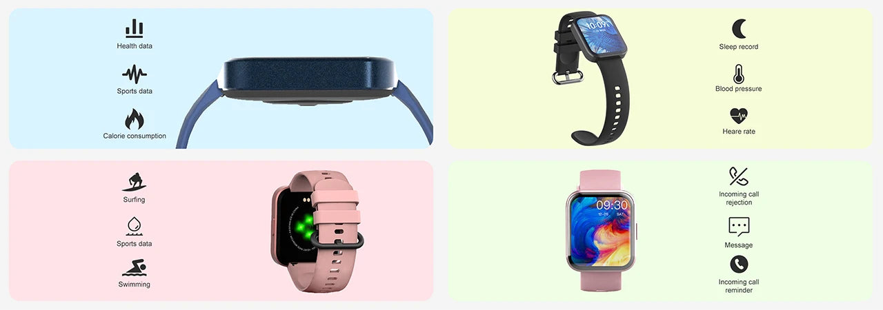 1.71 Inch Smart Watch For Men Women Multi Sports Modes Fitness Tracker 24H Heart Rate Monitoring IP68 Waterproof Smartwatch