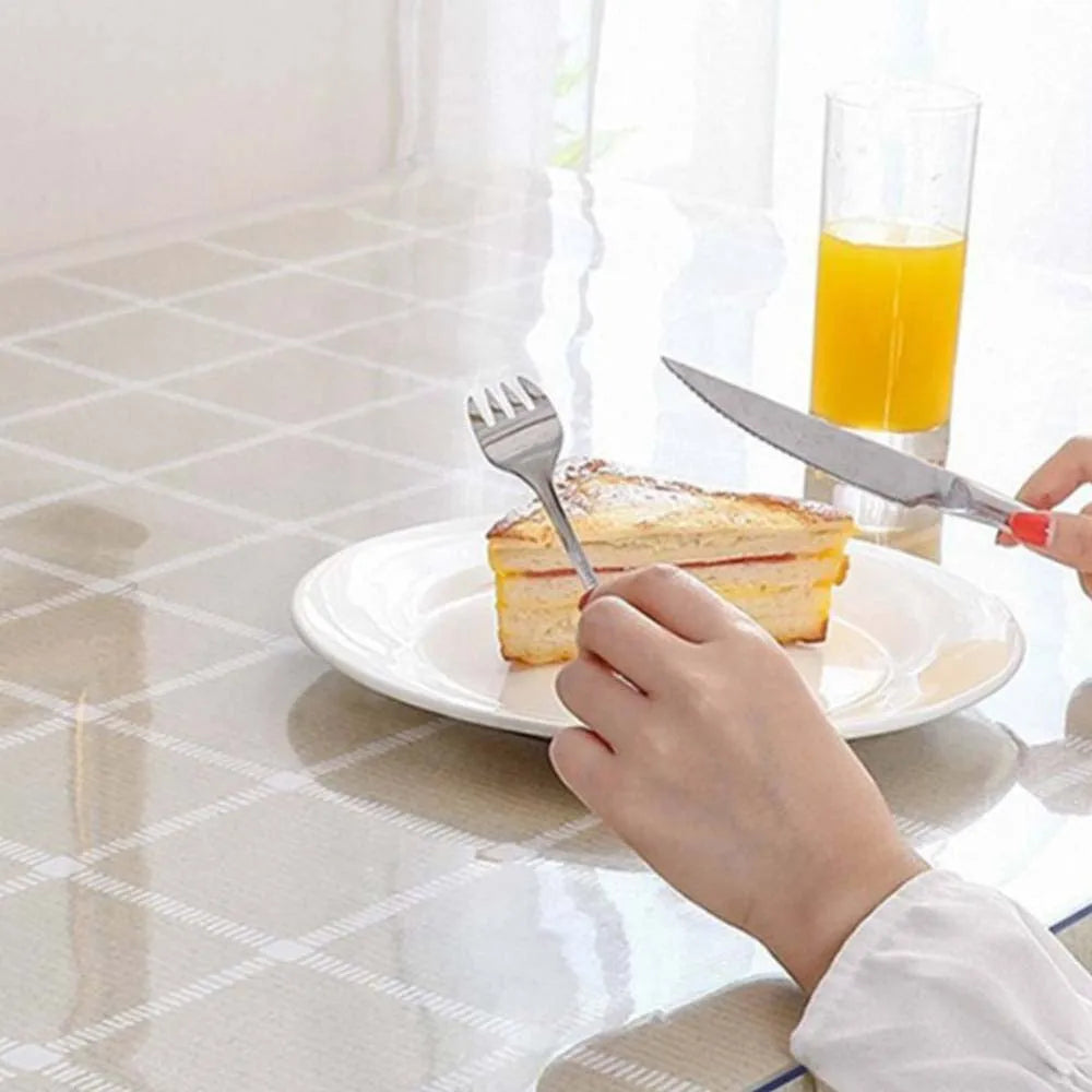 1pcs Soft Glass Table Mat 2mm PVC Transparent Tablecloth Waterproof Rectangular Table Cover Pad Kitchen Oil-Proof Table Mat