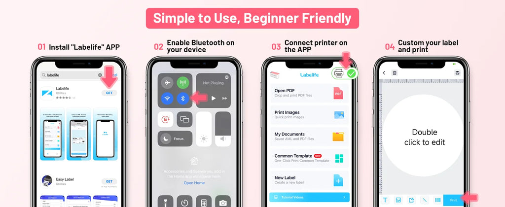 Phomemo 241 Bluetooth Thermal Label Printer Wireless Small Shipping Label Printer 4X6 Compatible with iPhone Android Mac Window