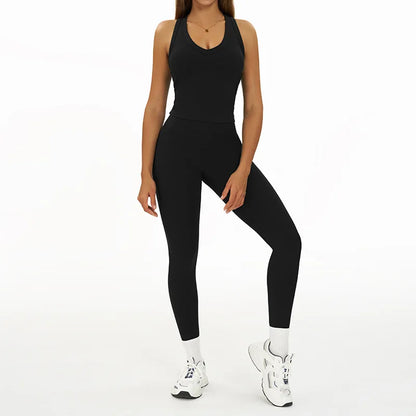 2 Pieces Women's Tracksuit Seamless Yoga Set Workout Outfit Sportswear Gym Clothing High Waist Leggings Fitness Bra Sports Suits