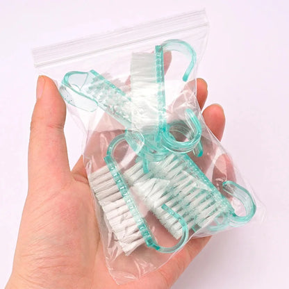 1/5/10/60Pcs Plastic Nail Brushes Mix Color Nail Hand Scrubbing Cleaning Brush Dust Cleaner Nail Art Manicure Soft Remover Tools