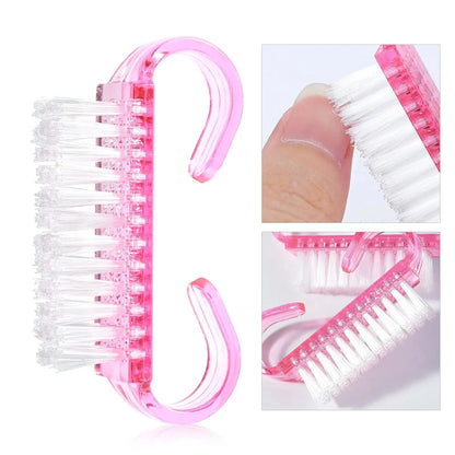 1/5/10/60Pcs Plastic Nail Brushes Mix Color Nail Hand Scrubbing Cleaning Brush Dust Cleaner Nail Art Manicure Soft Remover Tools